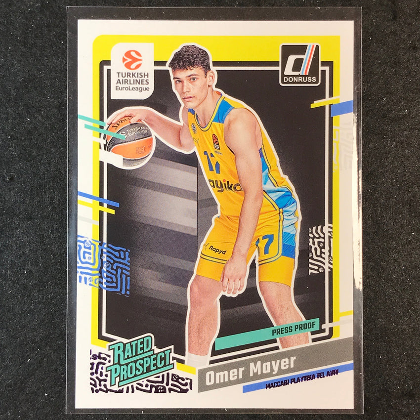 2023-24 Donruss Euroleague OMER MAYER Rated Prospect Purple Press Proof /249