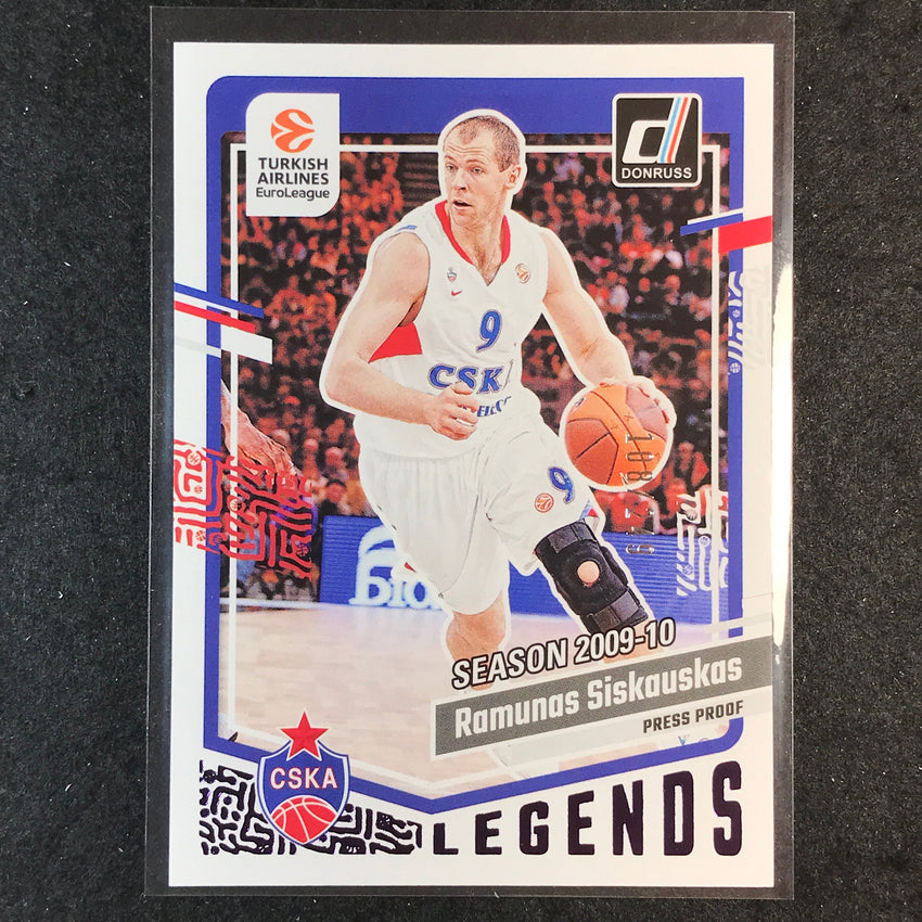 2023-24 Donruss Euroleague RAMUNAS SISKAUSKAS Legends Purple Press Proof /249