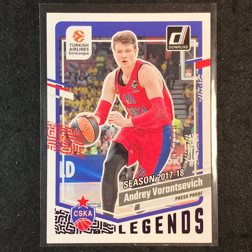 2023-24 Donruss Euroleague ANDREY VORONTSEVICH Legends Purple Press Proof /249