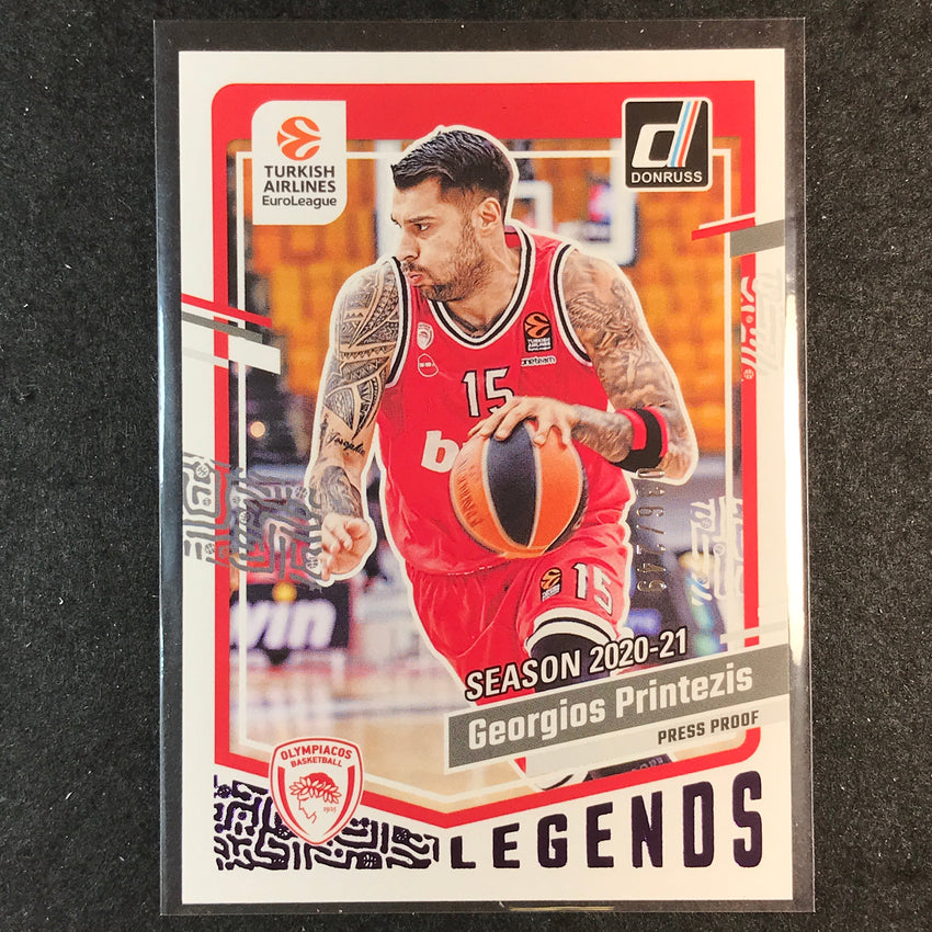 2023-24 Donruss Euroleague GEORGIOS PRINTEZIS Legends Purple Press Proof /249