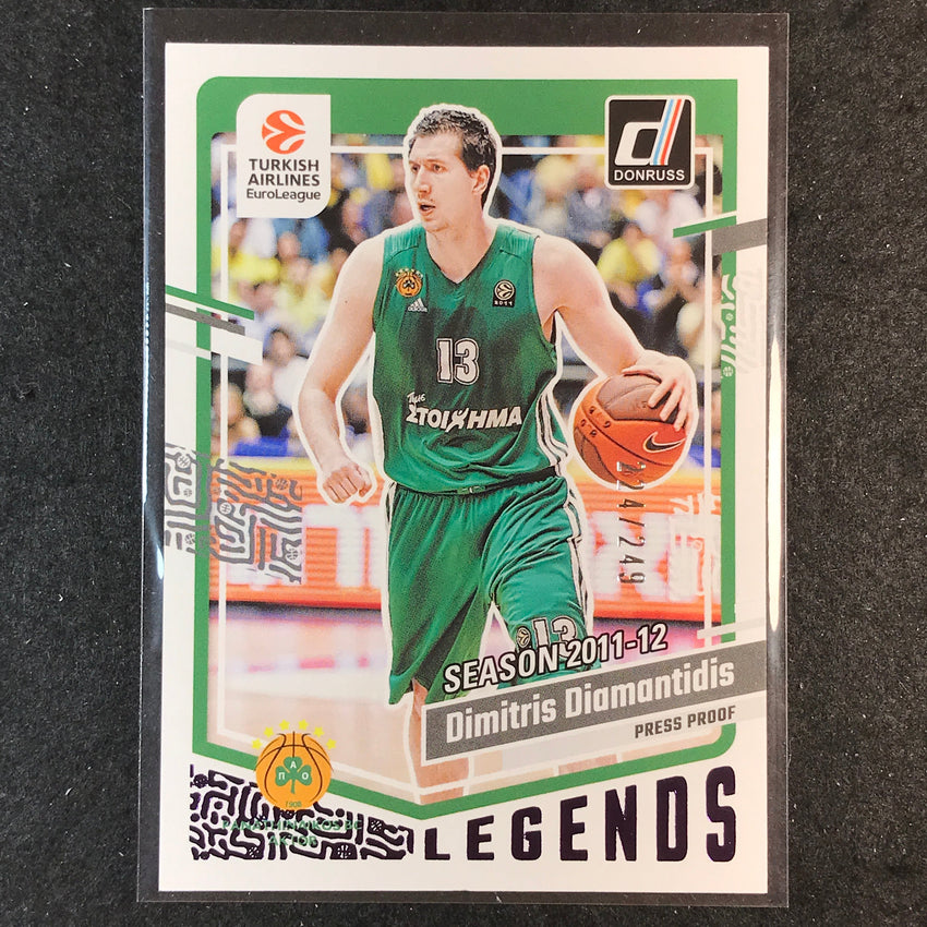 2023-24 Donruss Euroleague DIMITRIS DIAMANTIDIS Legends Purple Press Proof /249
