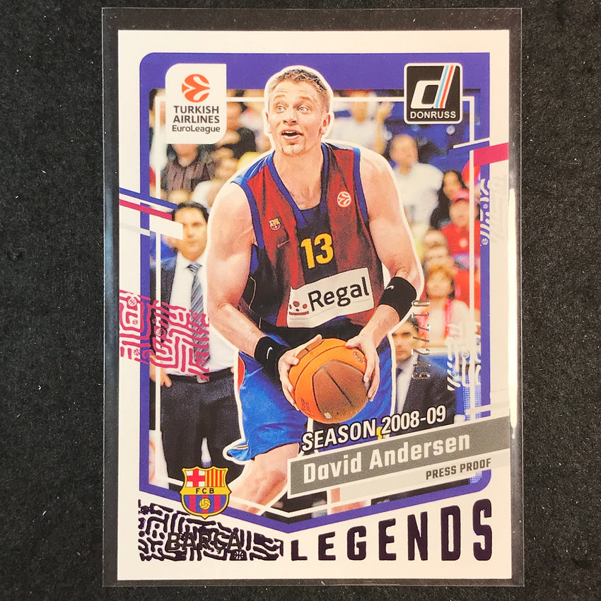2023-24 Donruss Euroleague DAVID ANDERSEN Legends Purple Press Proof /249 #181