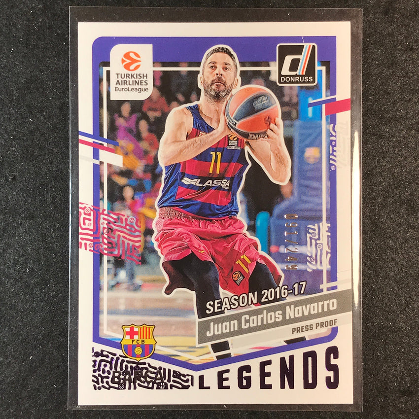 2023-24 Donruss Euroleague JUAN CARLOS NAVARRO Legends Purple Press Proof /249