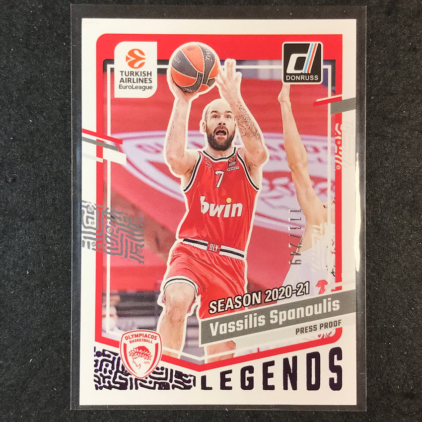 2023-24 Donruss Euroleague VASSILIS SPANOULIS Legends Purple Press Proof /249