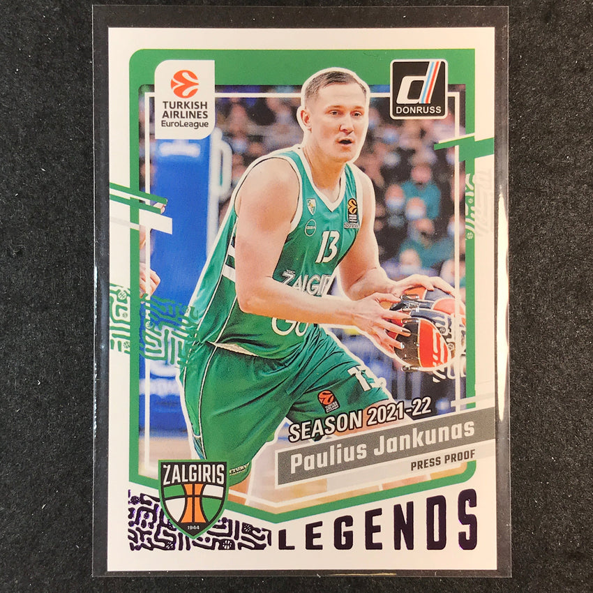 2023-24 Donruss Euroleague PAULIUS JANKUNAS Legends Purple Press Proof /249 #195