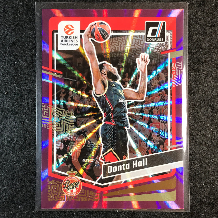 2023-24 Donruss Euroleague DONTA HALL Base Purple Laser 8/99 #21