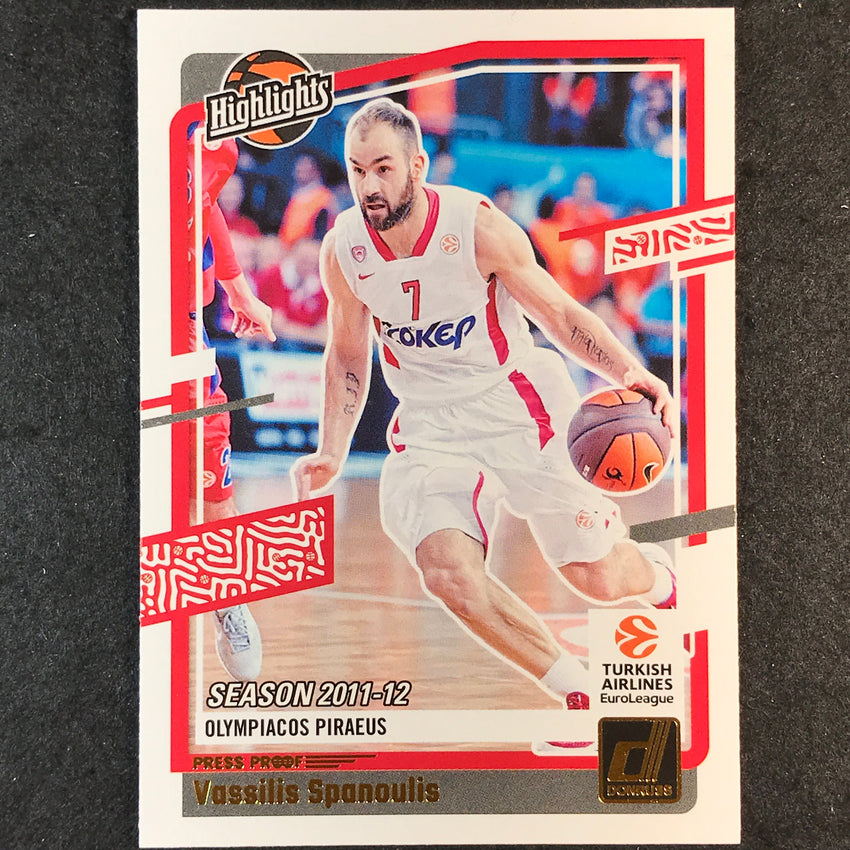 2023-24 Donruss Euroleague VASSILIS SPANOULIS Highlights Press Proof #4