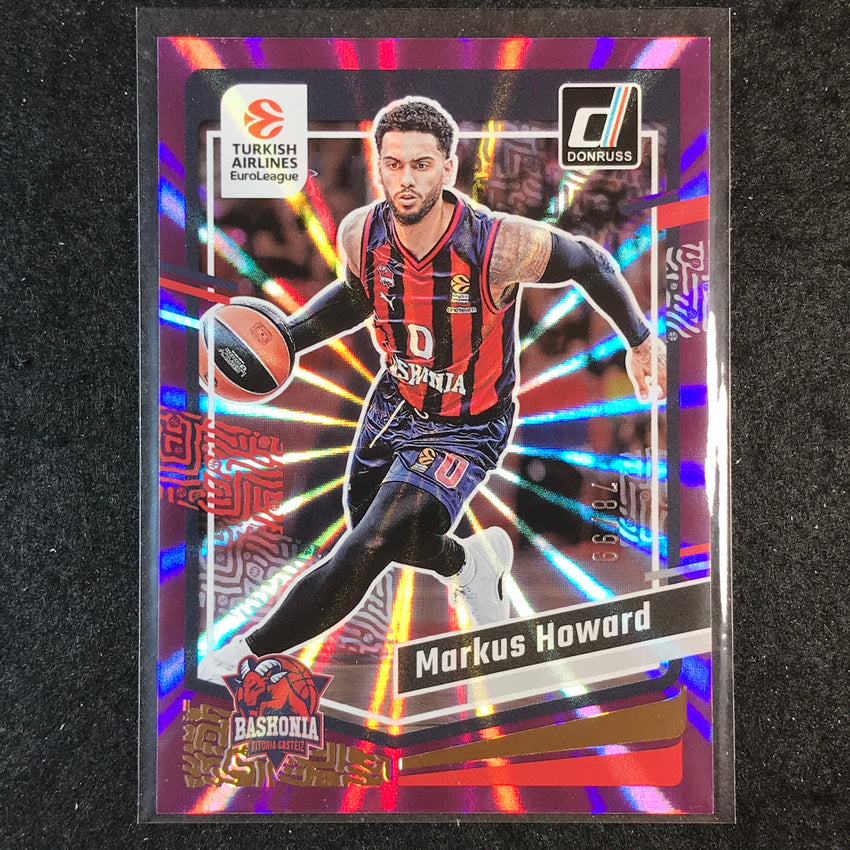 2023-24 Donruss Euroleague MARKUS HOWARD Base Purple Laser 78/99 #23