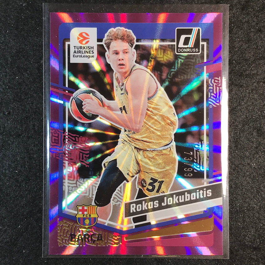 2023-24 Donruss Euroleague ROKAS JOKUBAITIS Base Purple Laser 73/99 #98