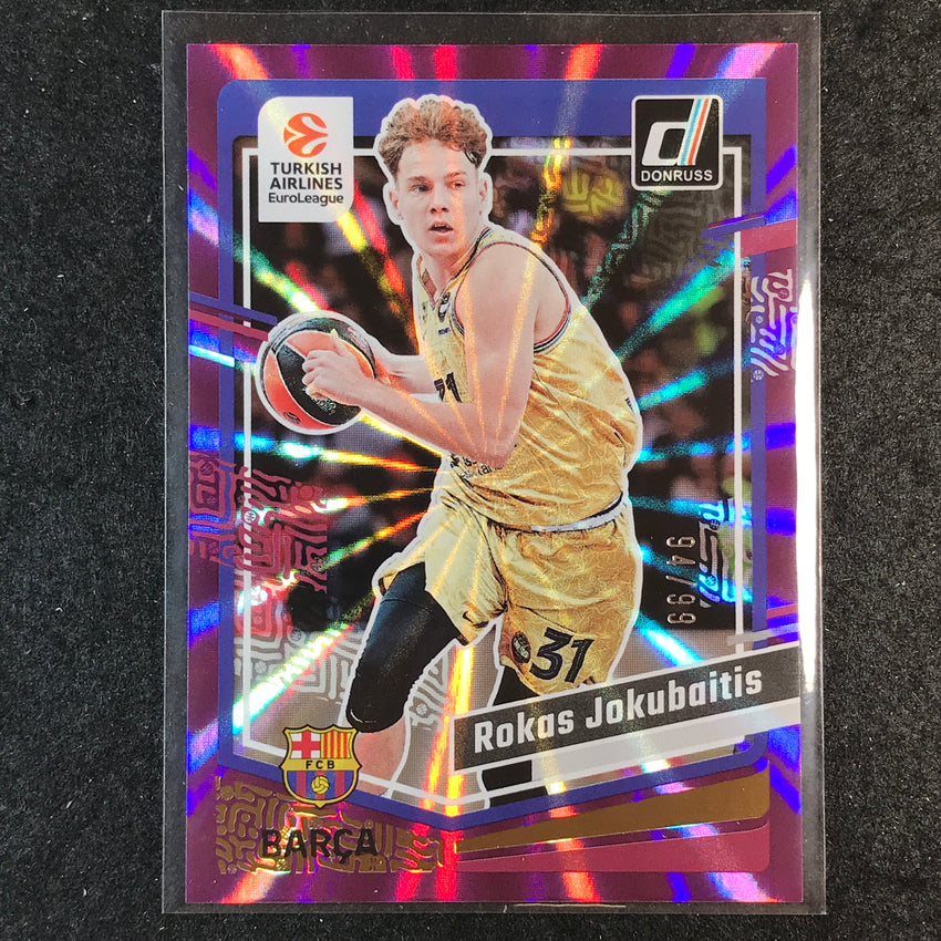 2023-24 Donruss Euroleague ROKAS JOKUBAITIS Base Purple Laser 94/99 #98