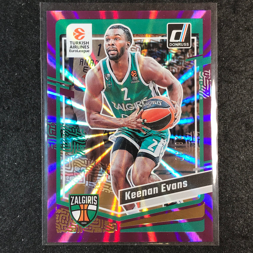 2023-24 Donruss Euroleague KEENAN EVANS Base Purple Laser 28/99 #101