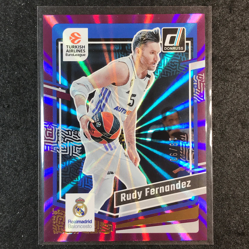 2023-24 Donruss Euroleague RUDY FERNANDEZ Base Purple Laser 19/99 #103