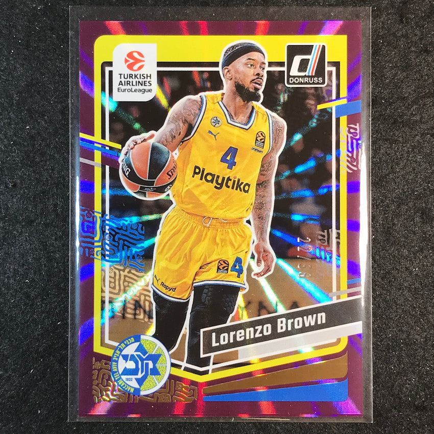 2023-24 Donruss Euroleague LORENZO BROWN Base Purple Laser 22/99 #112