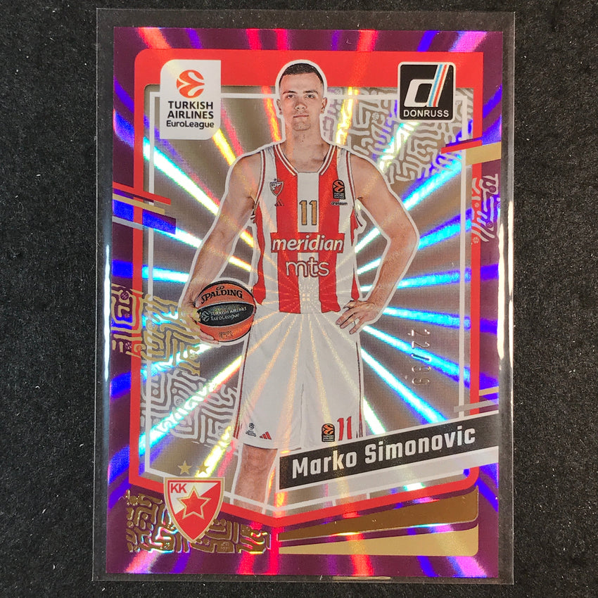 2023-24 Donruss Euroleague MARKO SIMONOVIC Base Purple Laser 22/99 #138