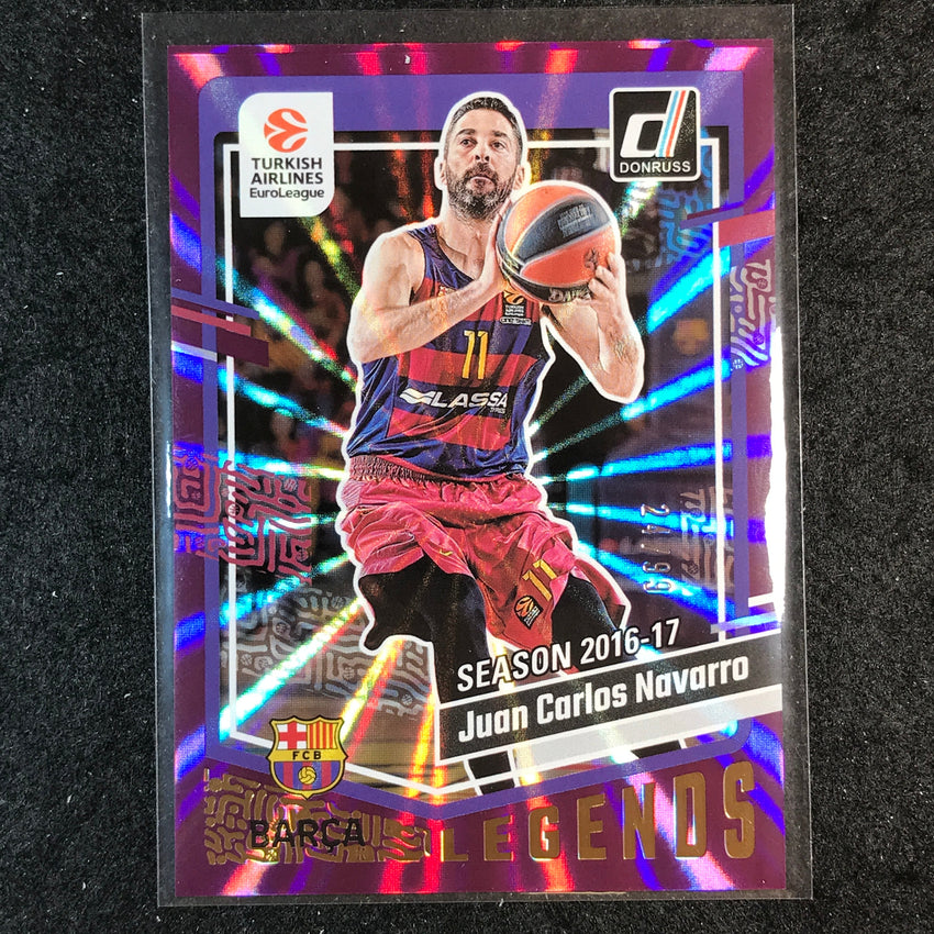 2023-24 Donruss Euroleague JUAN CARLOS NAVARRO Legends Purple Laser 24/99 #189