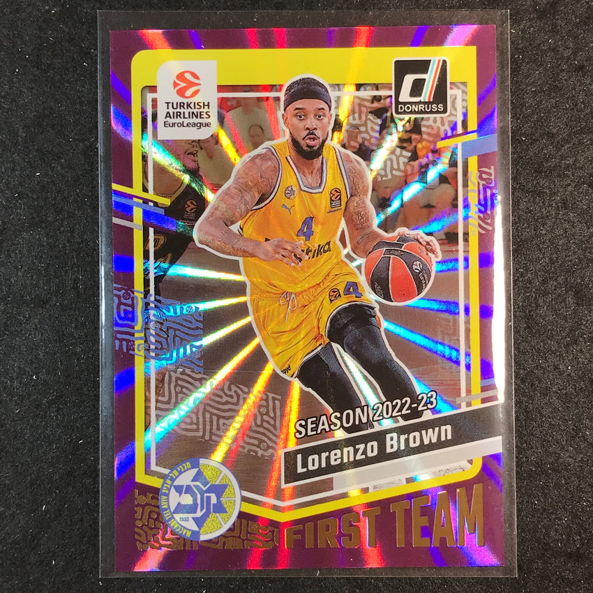 2023-24 Donruss Euroleague LORENZO BROWN First Team Purple Laser 70/99 #198
