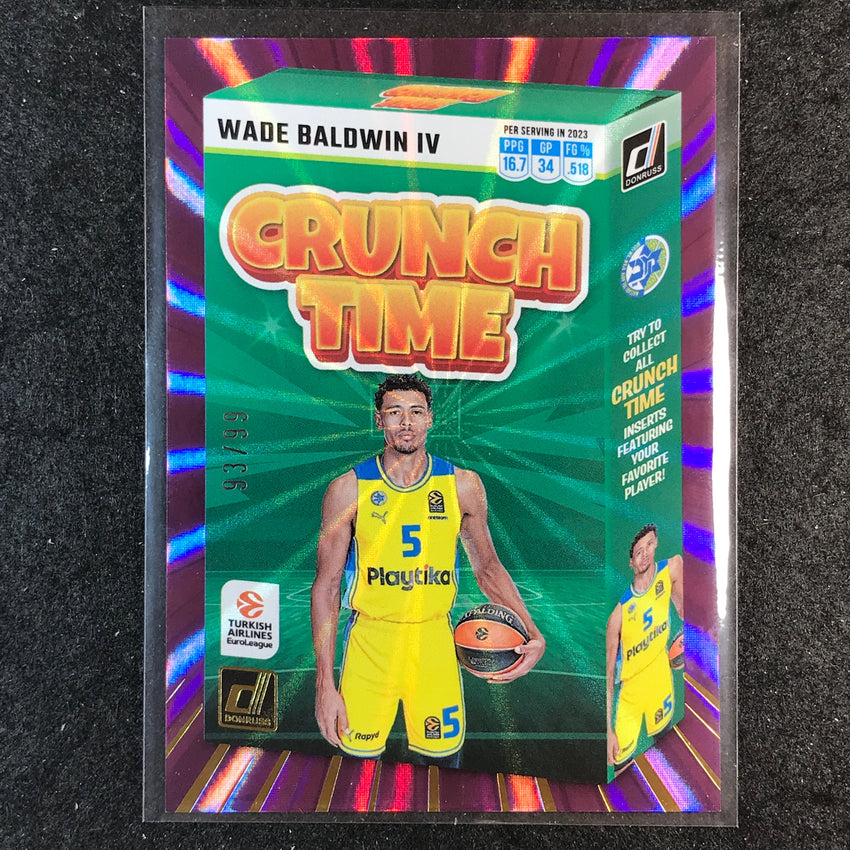 2023-24 Donruss Euroleague WADE BALDWIN IV Crunch Time Purple Laser 93/99 #12