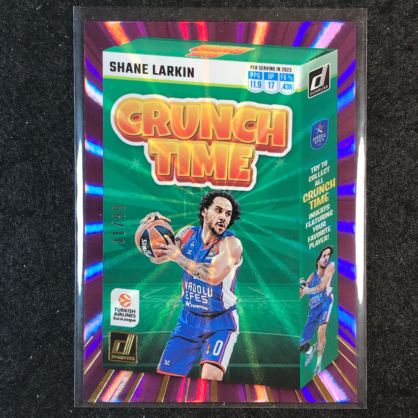 2023-24 Donruss Euroleague SHANE LARKIN Crunch Time Purple Laser 31/99 #15