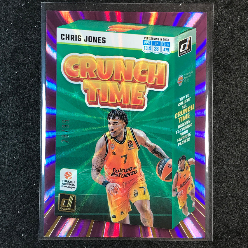 2023-24 Donruss Euroleague CHRIS JONES Crunch Time Purple Laser 78/99 #20