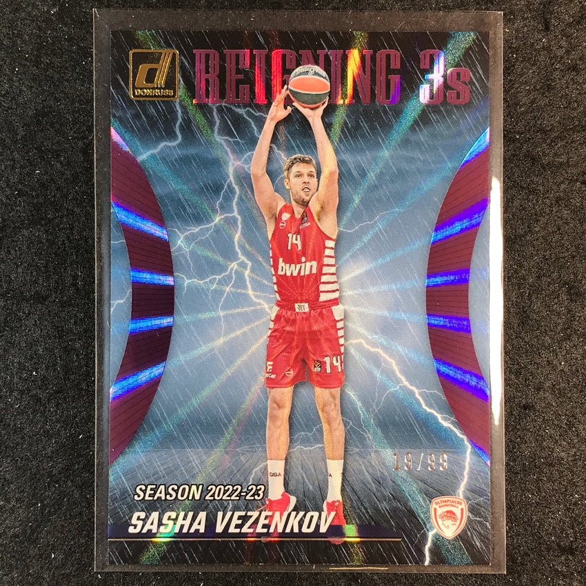 2023-24 Donruss Euroleague SASHA VEZENKOV Reigning 3s Purple Laser 19/99 #12
