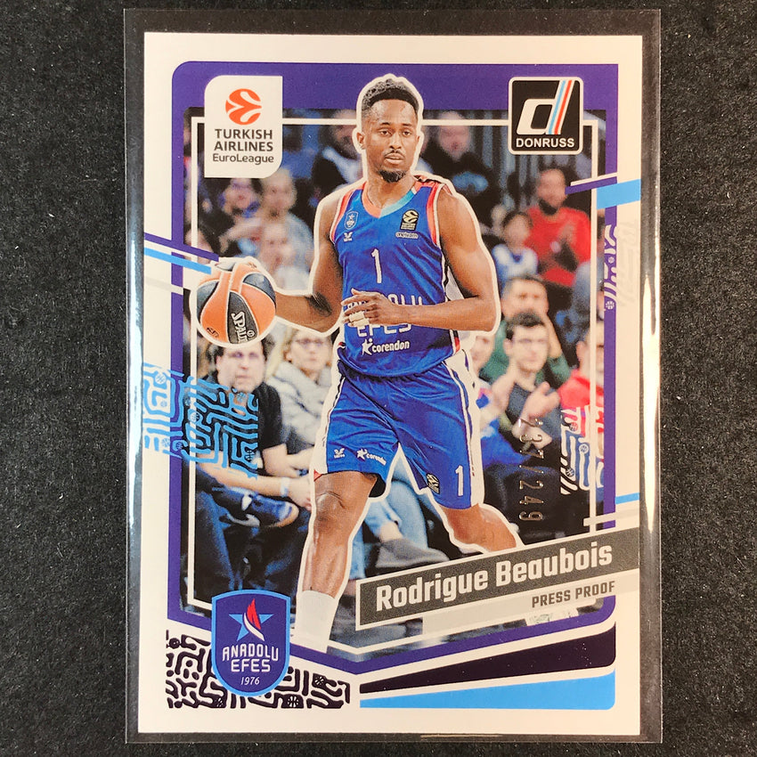 2023-24 Donruss Euroleague RODRIGUE BEAUBOIS Base Purple Press Proof /249 #2