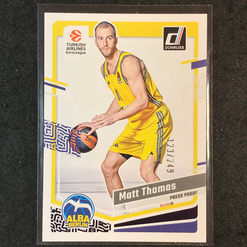 2023-24 Donruss Euroleague MATT THOMAS Base Purple Press Proof /249 #3