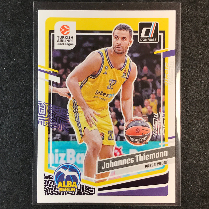 2023-24 Donruss Euroleague JOHANNES THIEMANN Base Purple Press Proof /249 #8