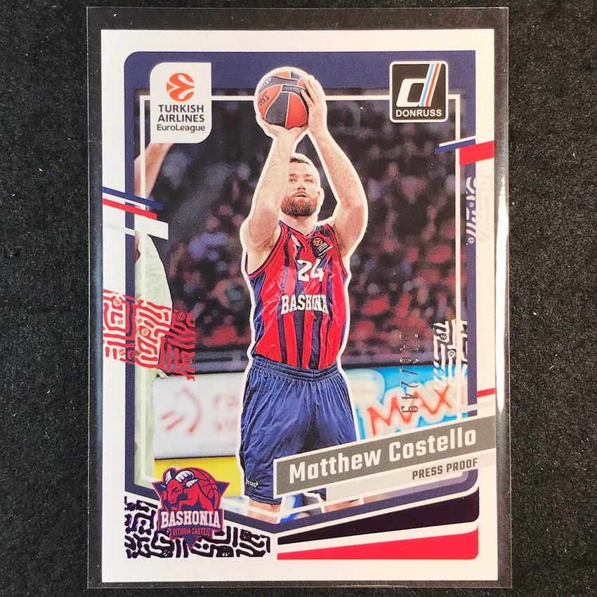 2023-24 Donruss Euroleague MATTHEW COSTELLO Base Purple Press Proof /249 #10
