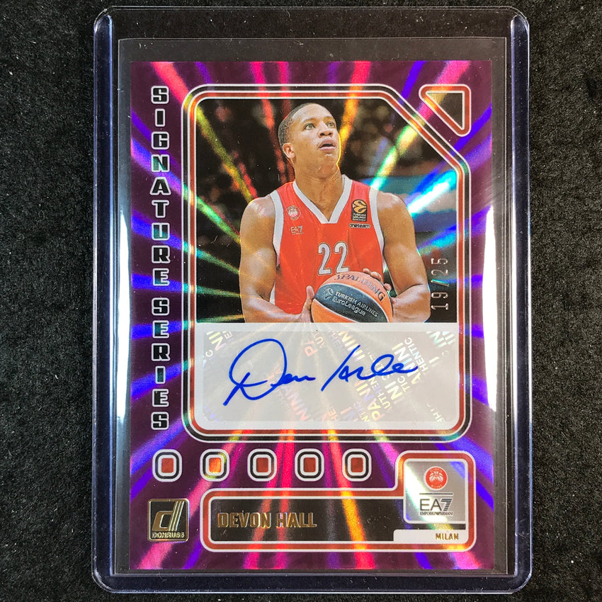 2023-24 Donruss Euroleague DEVON HALL Signature Series Auto Purple Laser 19/25