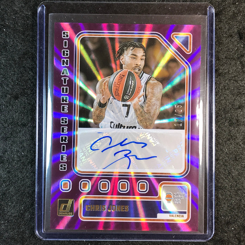 2023-24 Donruss Euroleague CHRIS JONES Signature Series Auto Purple Laser 17/25