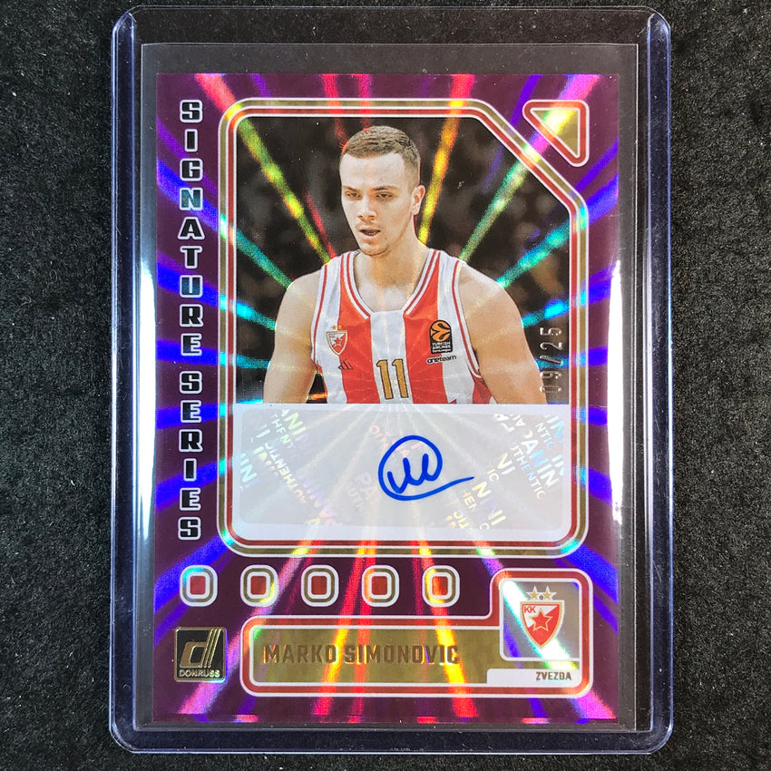 2023-24 Donruss Euroleague MARKO SIMONOVIC Signature Series Auto Purple 9/25