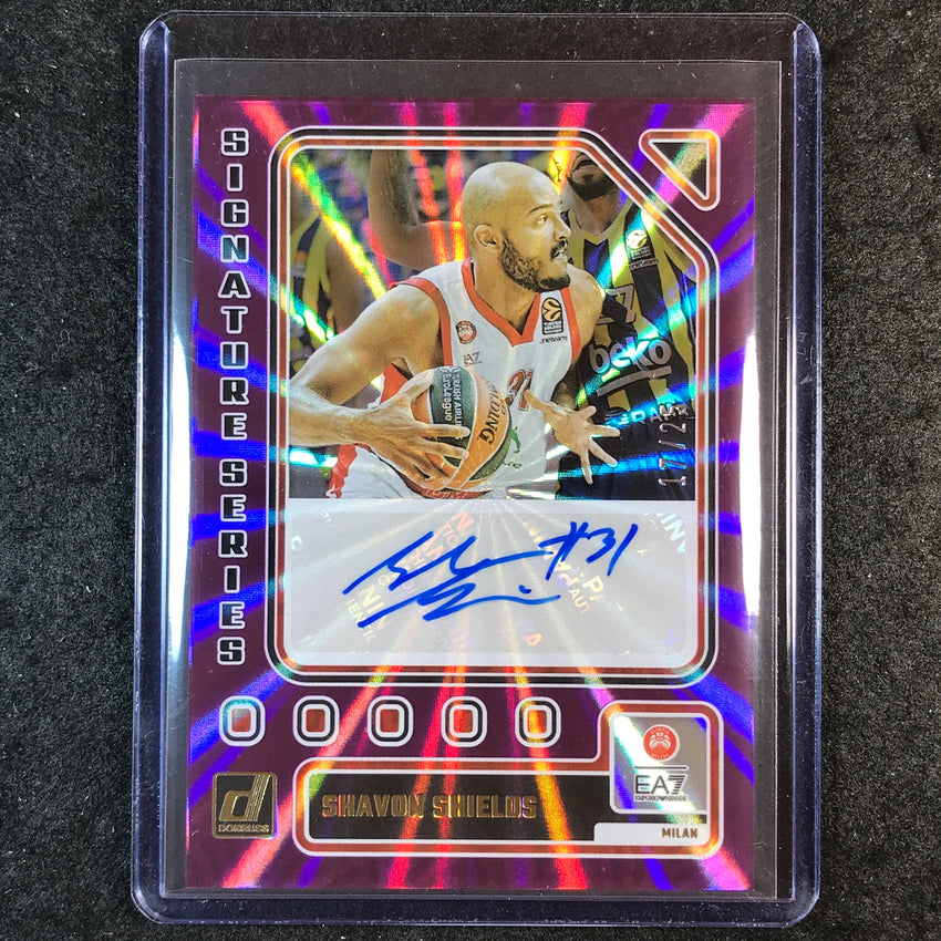 2023-24 Donruss Euroleague SHAVON SHIELDS Signature Series Auto Purple 17/25