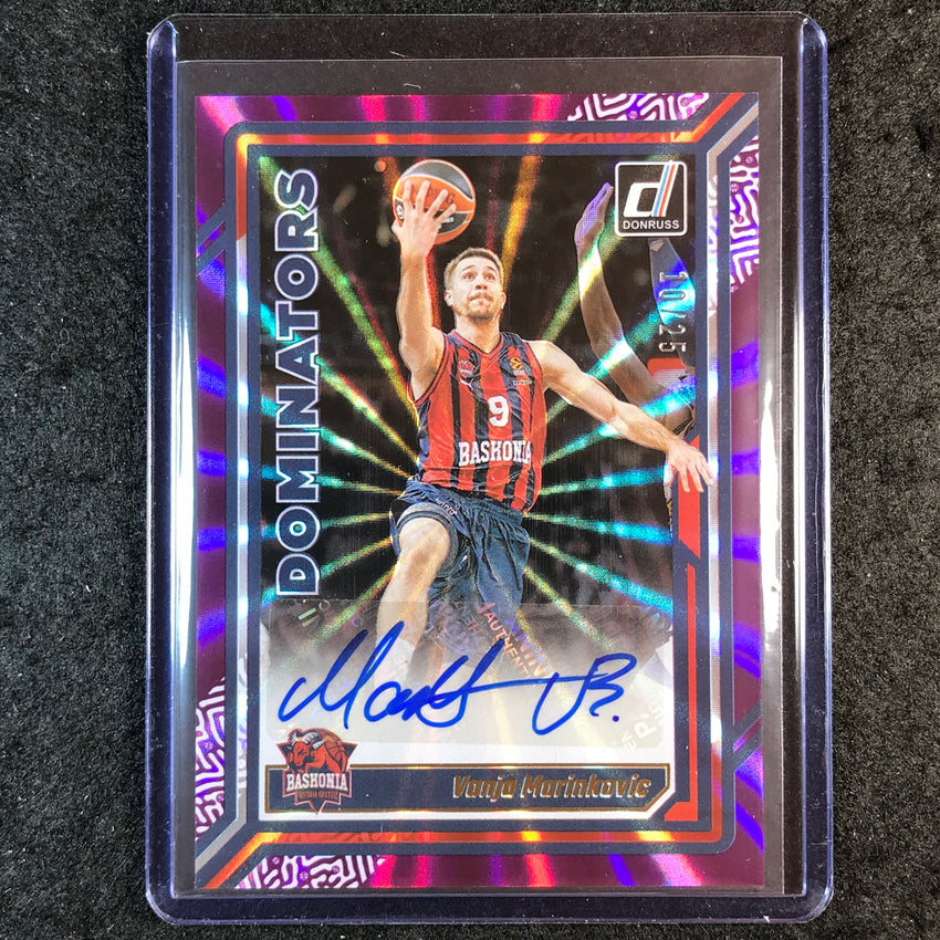 2023-24 Donruss Euroleague VANJA MARINKOVIC Dominators Auto Purple Laser 10/25