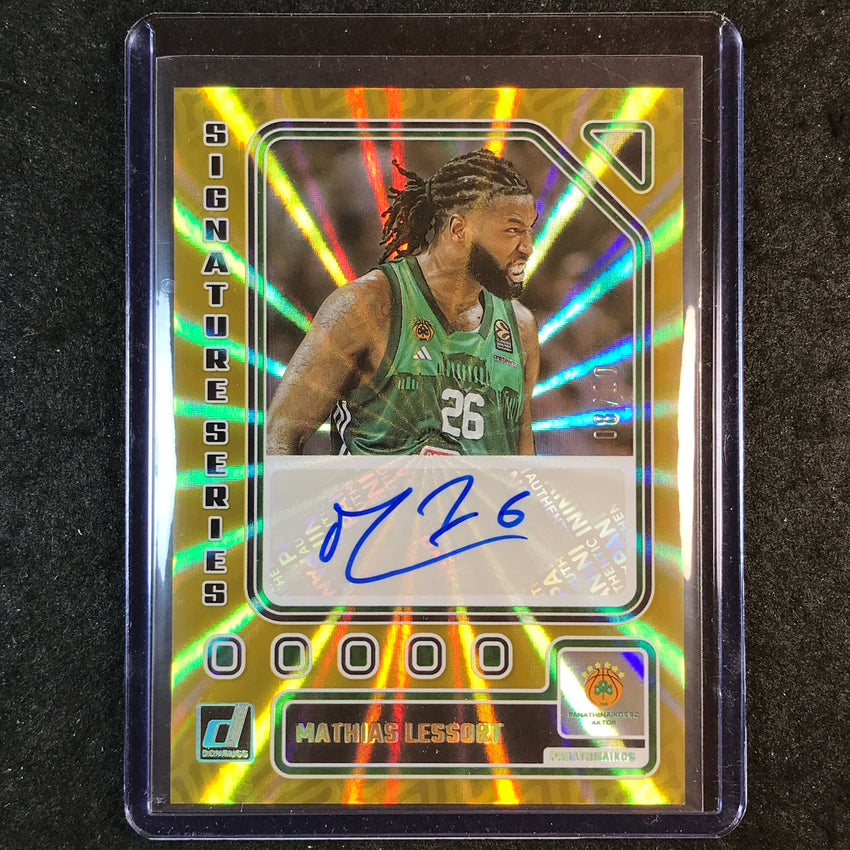 2023-24 Donruss Euroleague MATHIAS LESSORT Signature Series Auto Gold Lazer 8/10
