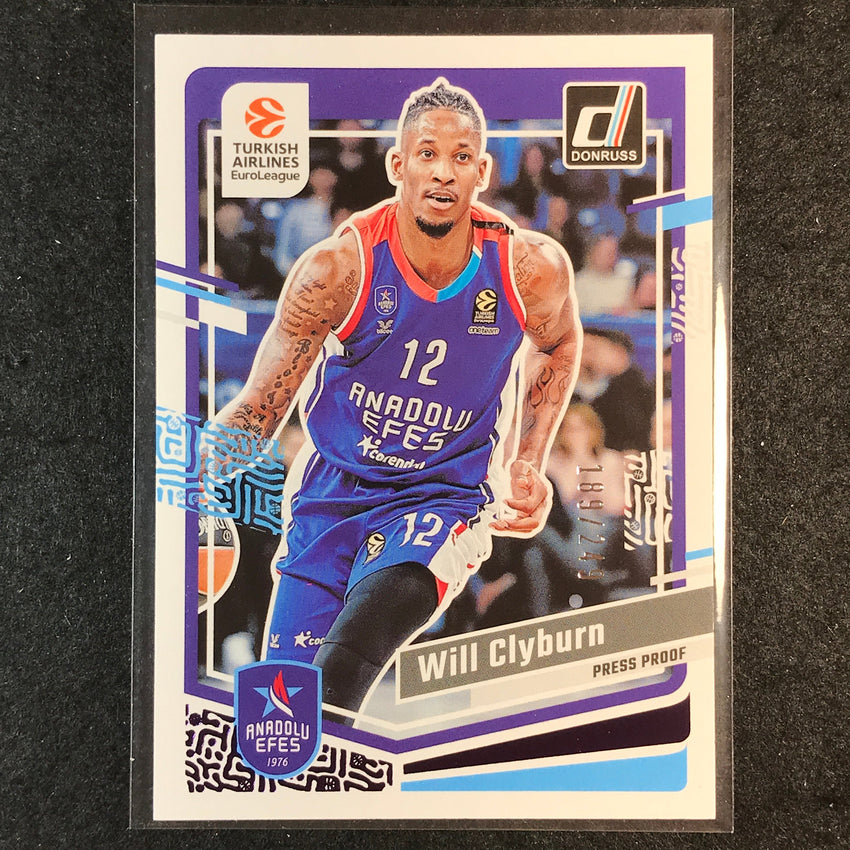 2023-24 Donruss Euroleague WILL CLYBURN Base Purple Press Proof /249 #13