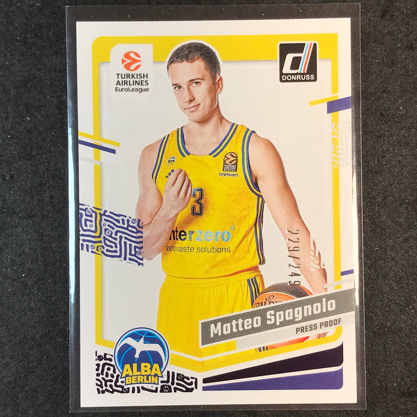 2023-24 Donruss Euroleague MATTEO SPAGNOLO Base Purple Press Proof /249 #20
