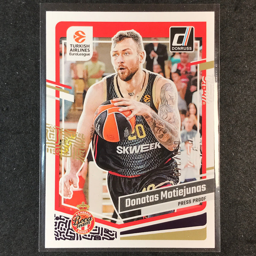 2023-24 Donruss Euroleague DONATAS MOTIEJUNAS Base Purple Press Proof /249 #22