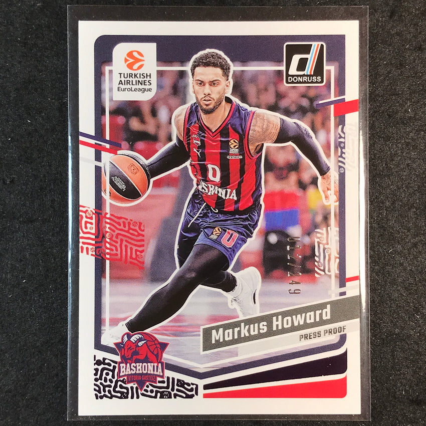 2023-24 Donruss Euroleague MARKUS HOWARD Base Purple Press Proof /249 #23