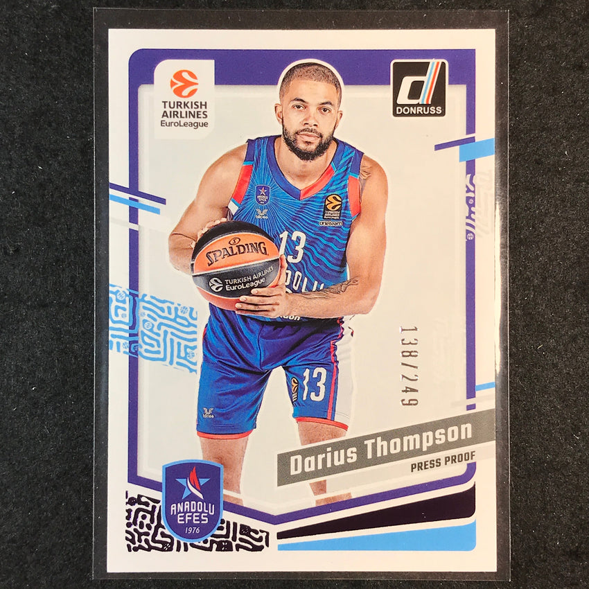 2023-24 Donruss Euroleague DARIUS THOMPSON Base Purple Press Proof /249 #25