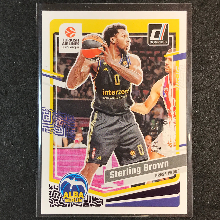 2023-24 Donruss Euroleague STERLING BROWN Base Purple Press Proof /249 #26