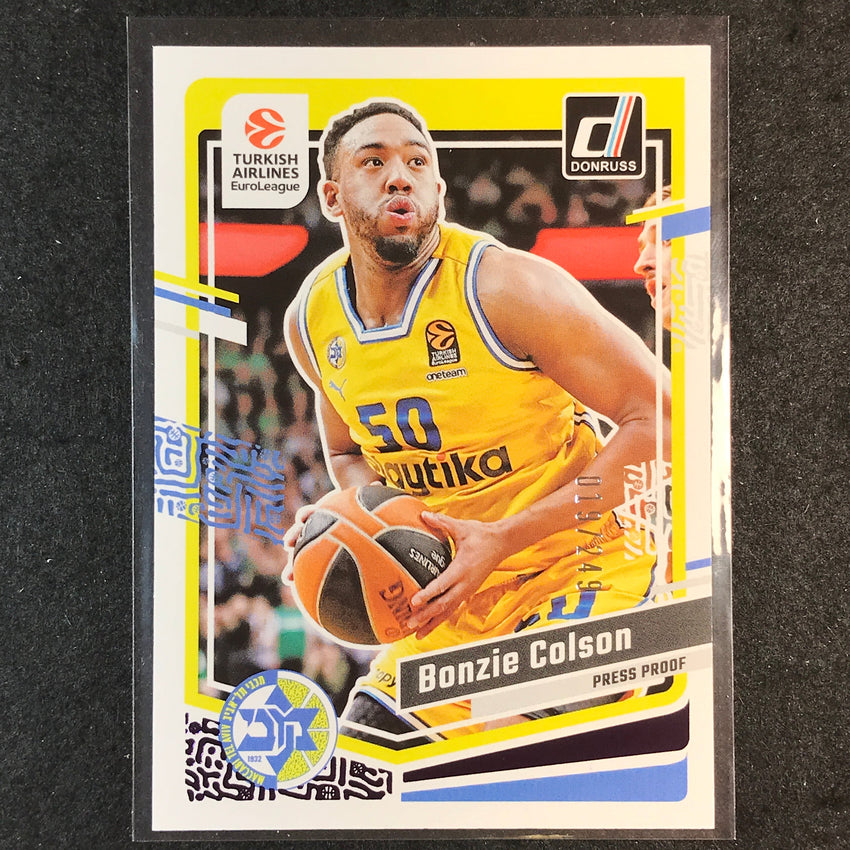 2023-24 Donruss Euroleague BONZIE COLSON Base Purple Press Proof /249 #36