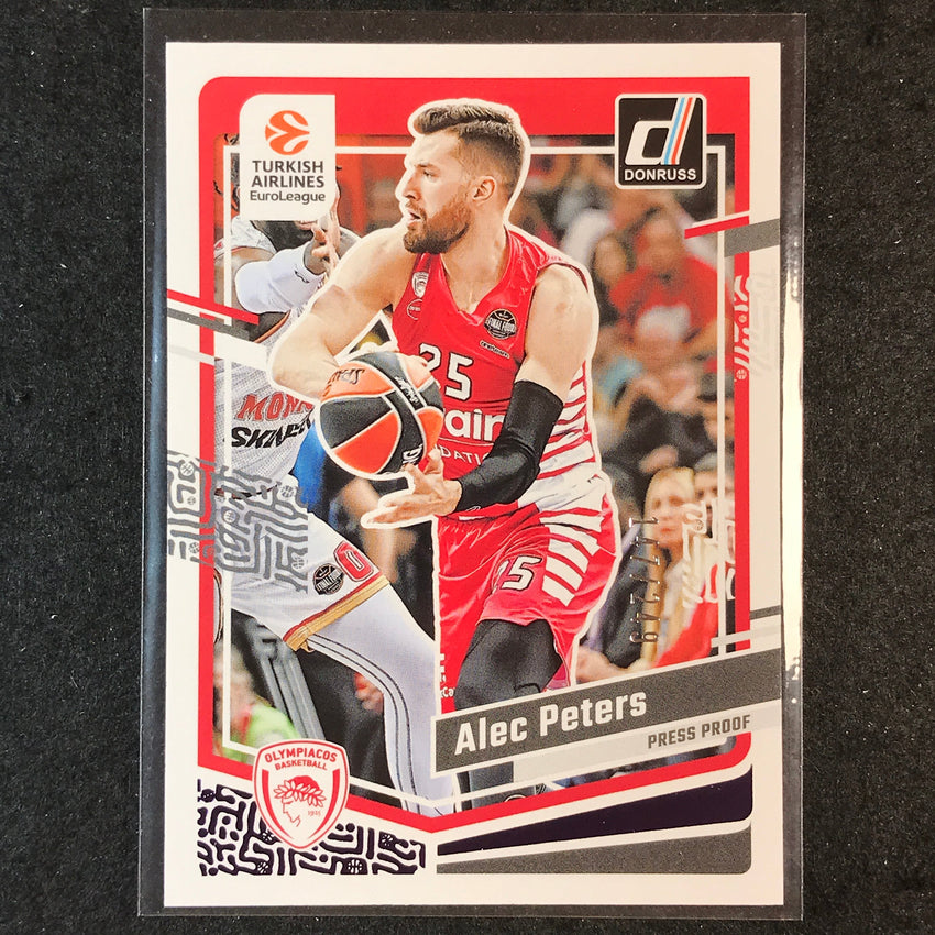 2023-24 Donruss Euroleague ALEC PETERS Base Purple Press Proof /249 #44