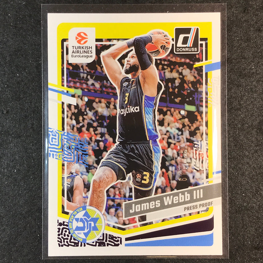 2023-24 Donruss Euroleague JAMES WEBB III Base Purple Press Proof /249 #50