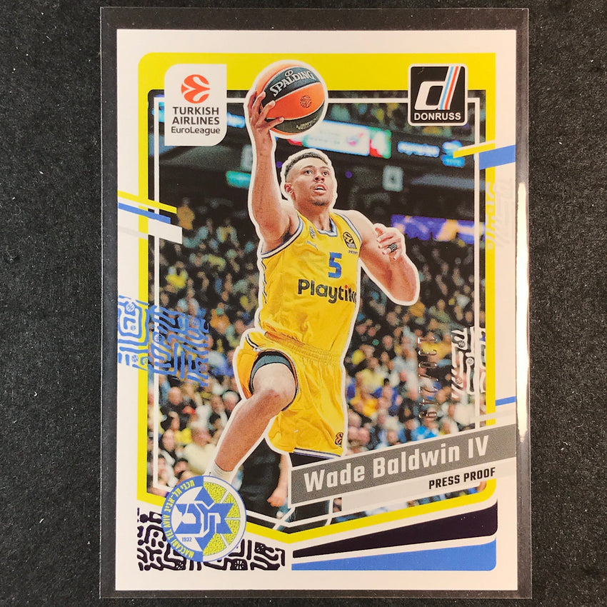 2023-24 Donruss Euroleague WADE BALDWIN IV Base Purple Press Proof /249 #77