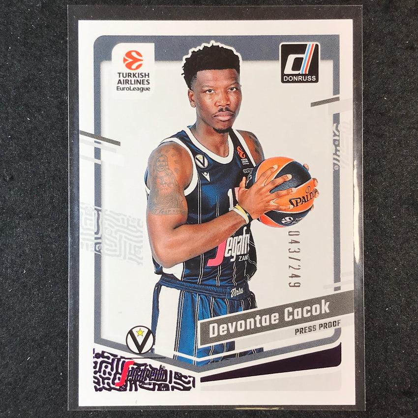 2023-24 Donruss Euroleague DEVONTAE CACOK Base Purple Press Proof /249 #81