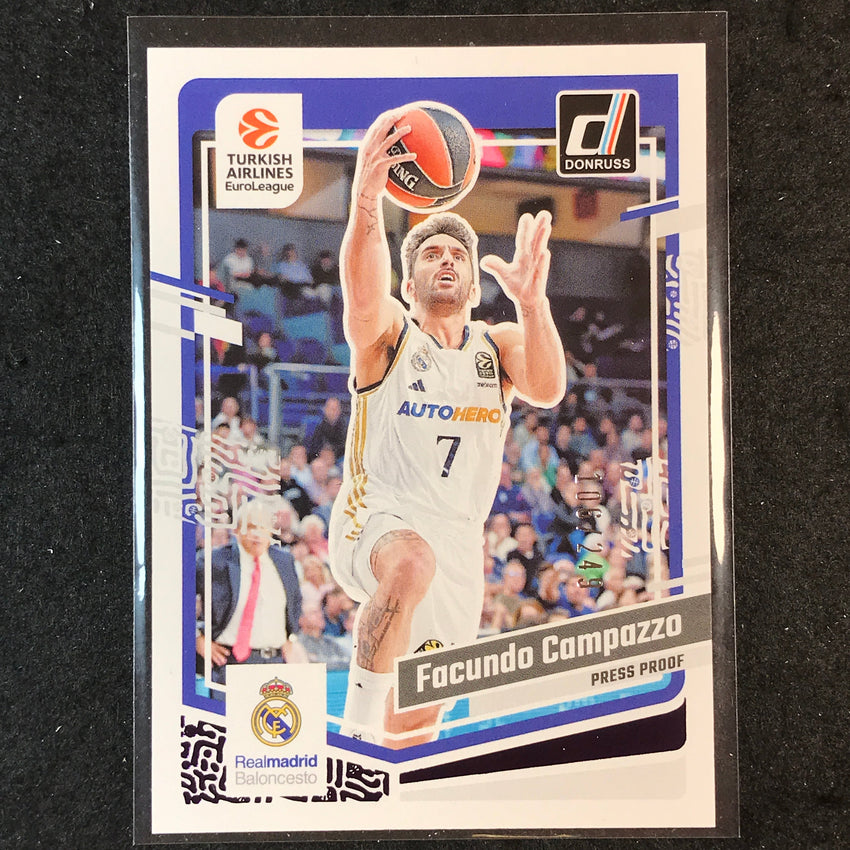 2023-24 Donruss Euroleague FACUNDO CAMPAZZO Base Purple Press Proof /249 #92