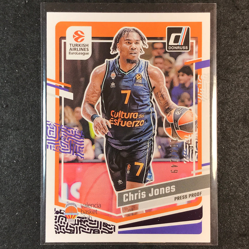 2023-24 Donruss Euroleague CHRIS JONES Base Purple Press Proof /249 #97