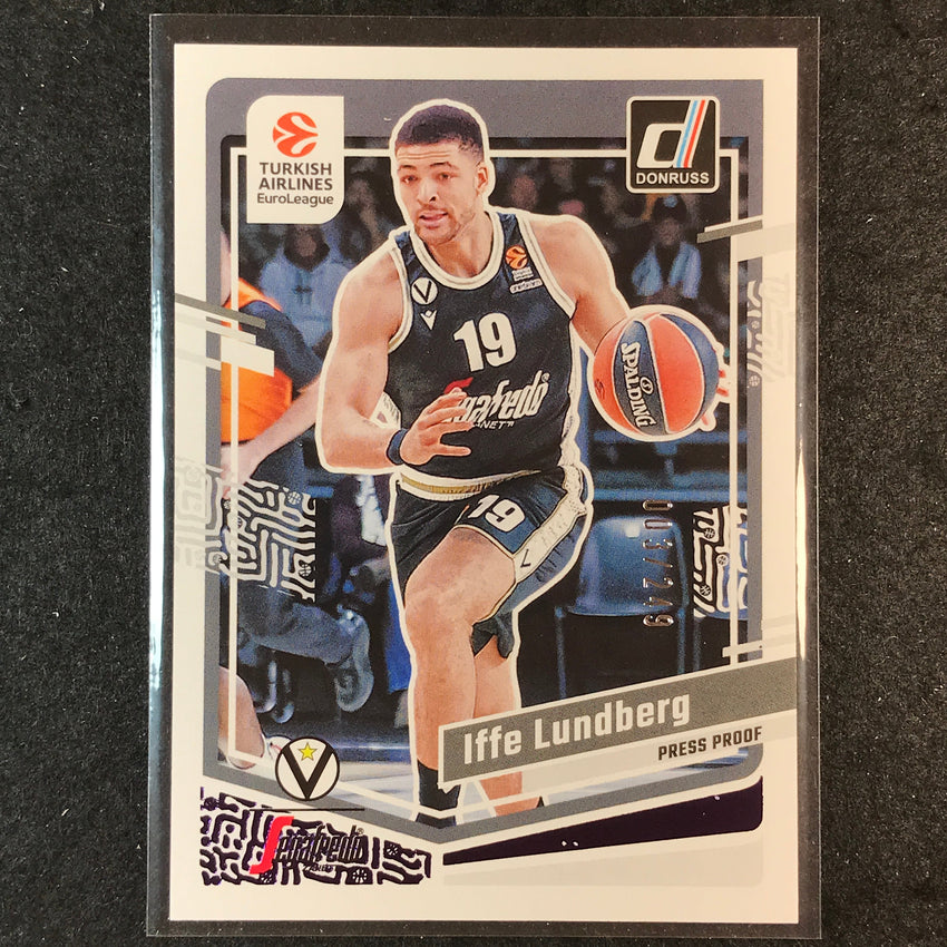 2023-24 Donruss Euroleague IFFE LUNDBERG Base Purple Press Proof /249 #102