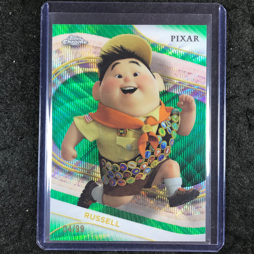 2025 Topps Chrome Disney RUSSELL Green Wave 4/99 #174