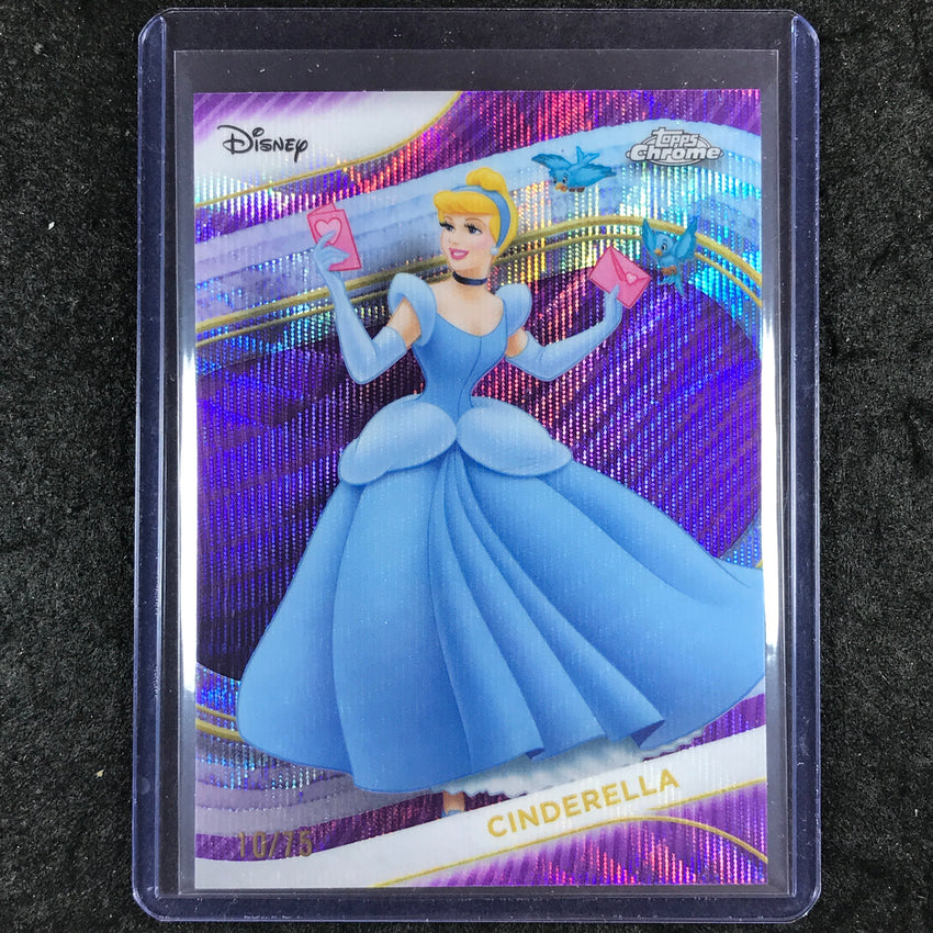 2025 Topps Chrome Disney CINDERALLA Purple Wave 10/75 #75